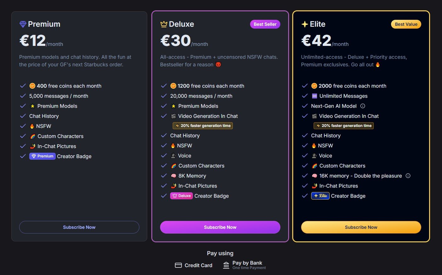 Girlfriend GPT pricing & subscription